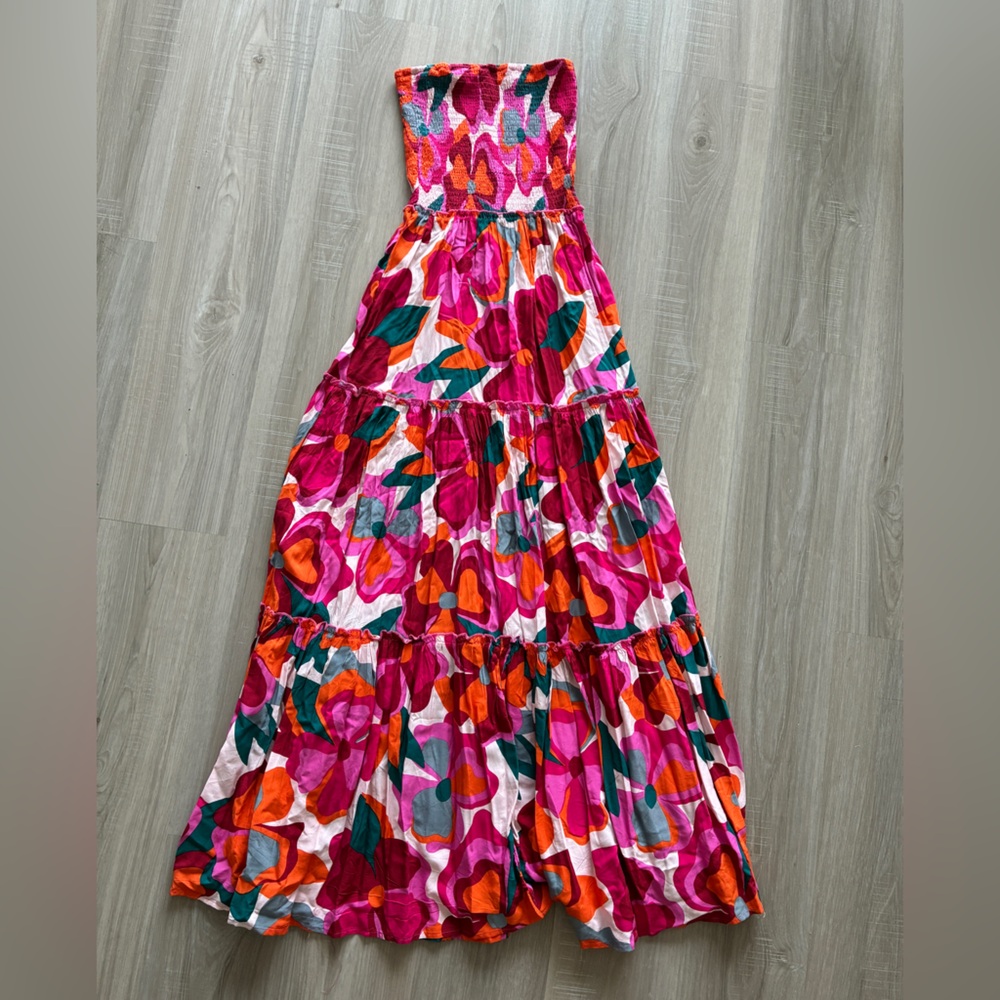 Vibrant Strapless Maxi Dress